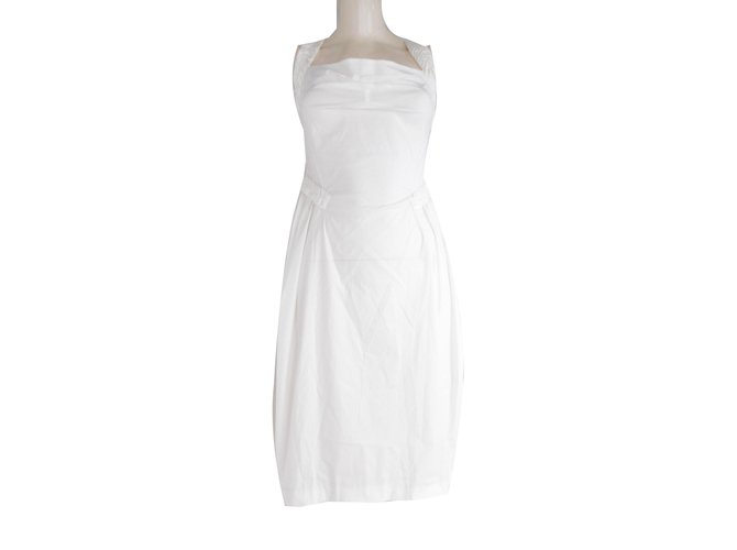 Yves Saint Laurent Dress White Cotton Elastane Polyamide  ref.76595
