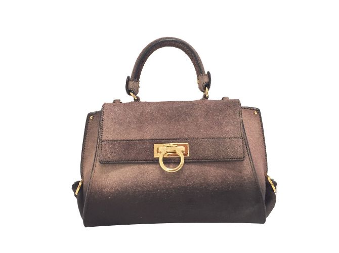 Salvatore Ferragamo Borsa Sofia Prugna Vitello simile a un vitello