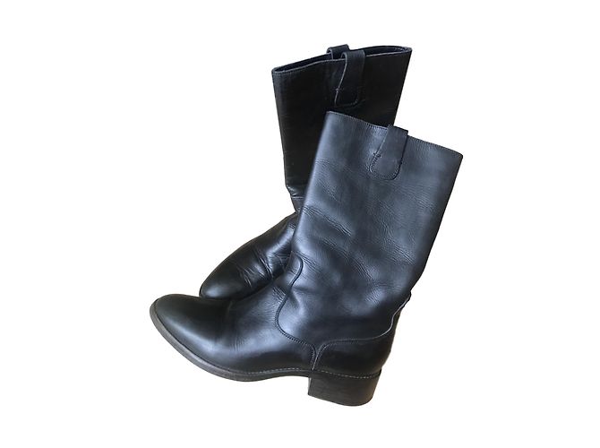 Botas Camargue Sartore en piel negra Negro