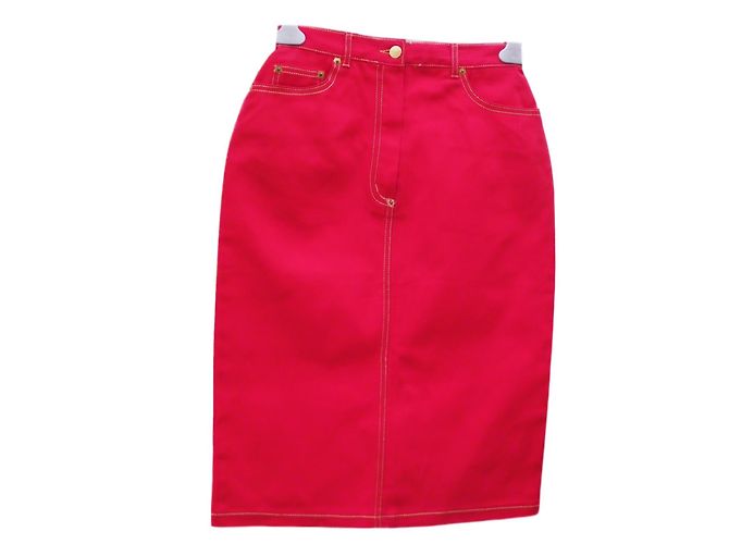 Falda vaquera roja Pierre Cardin Algodón