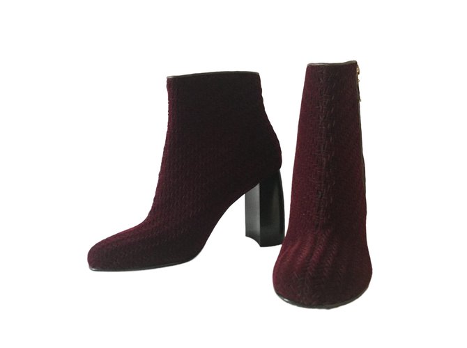 Stella Mc Cartney Ankle boots Dark red Synthetic  ref.76710