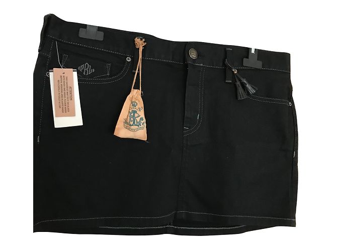 Falda de denim negro Ralph Lauren Talla 40