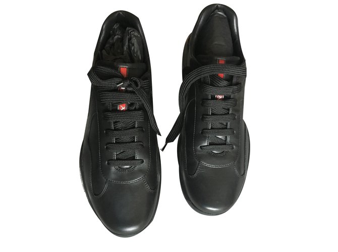 Prada shoes new Black Leather  ref.76887