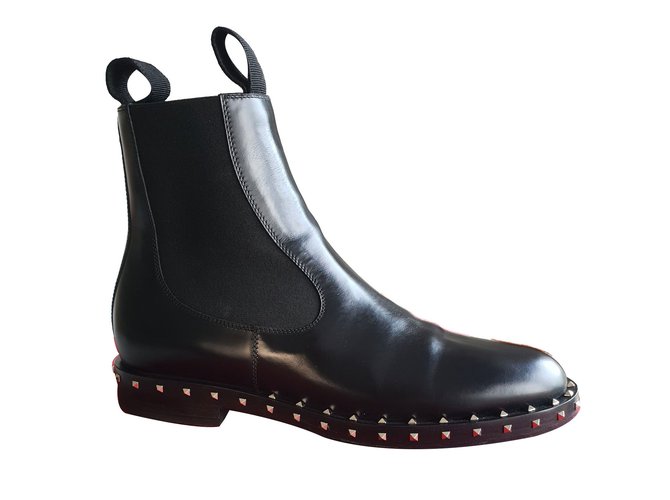 Valentino Ankle boots Black Leather  ref.76889