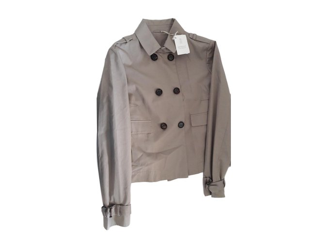 Brunello Cucinelli Trench coats Beige Cotton  ref.76916