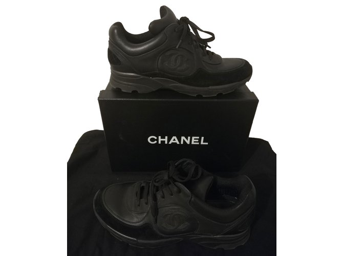 chanel sneakers black