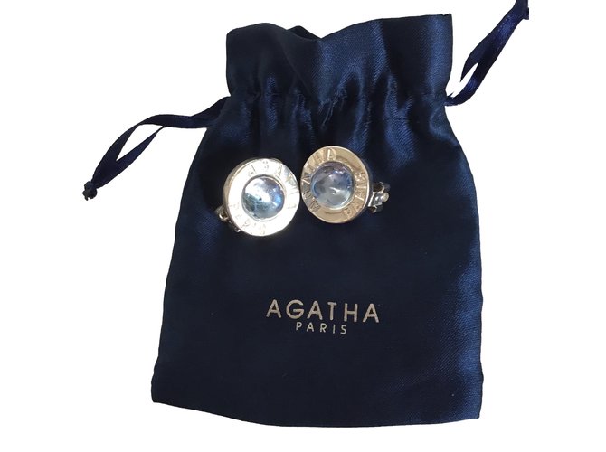Autre Marque Agatha Earrings Silvery Blue Silver-plated  ref.76966