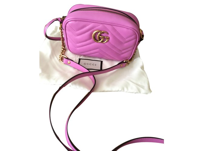 Gucci Marmont Pink Leather  ref.76977