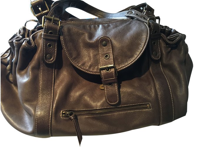 Gerard Darel Handbags Dark brown Leather  ref.76985