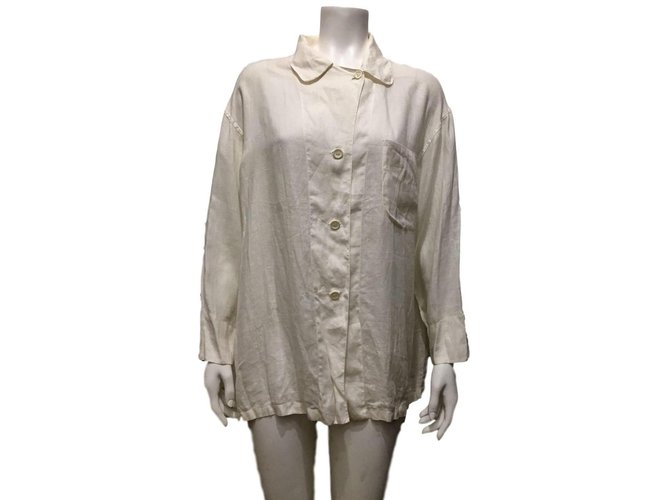 Giorgio Armani Shirt White Linen  ref.77013
