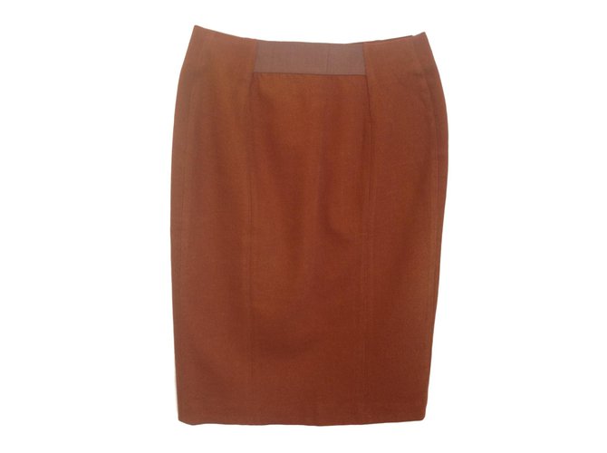 Acne Brown pencilskirt Cotton Linen  ref.77076