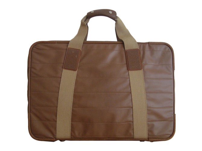 Lancel Travel bag Brown Cloth  ref.77085