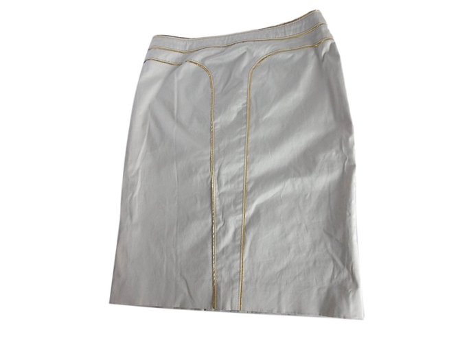 Versace Gold Trim Skirt Grey Cotton  ref.77093