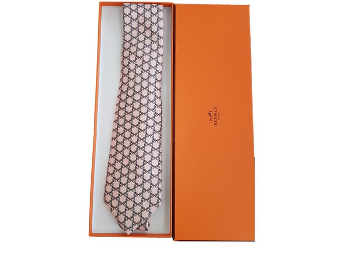 Hermès Krawatten Pink Seide  ref.77118