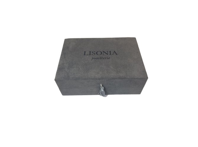 Autre Marque Caixa de jóia Lisonia Cinza Veludo Madeira  ref.77143