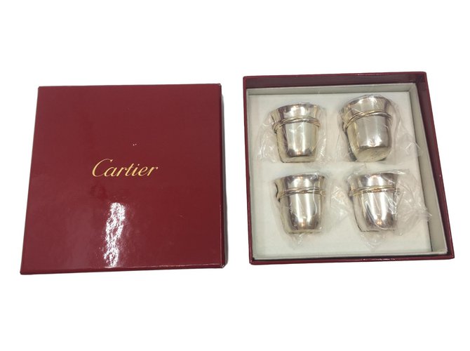 Cartier Goblets of liquor Silvery Silver  ref.77159