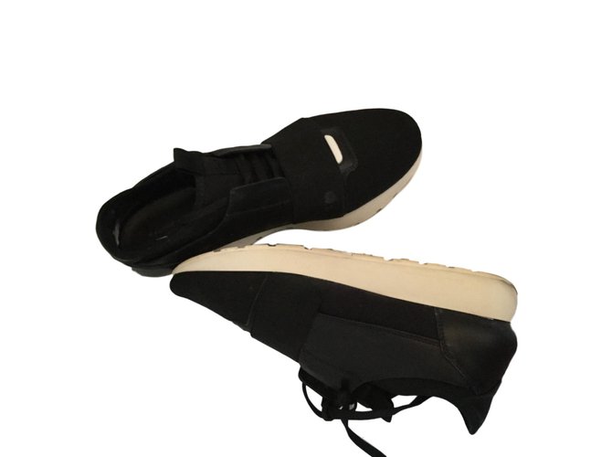 Balenciaga sneakers Black White Leather  ref.77172