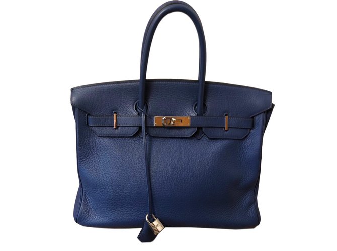 Hermès Birkin 35 Blue Leather  ref.77180