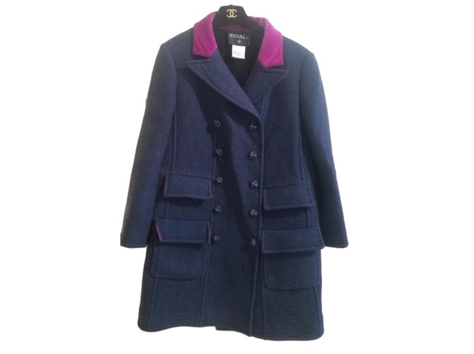 Chanel Coats, Outerwear Pink Blue Cashmere Wool  ref.77188