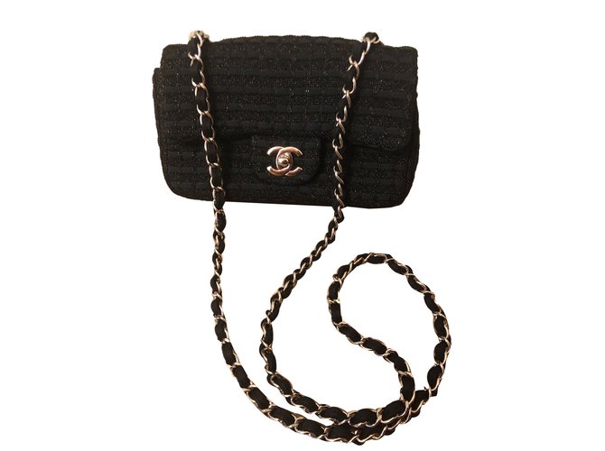 Timeless Chanel Handbag Black Cloth  ref.77193