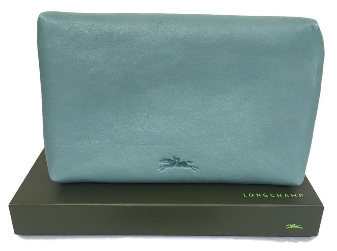 Longchamp Embreagem pequena / bolsa em couro azul  ref.77211
