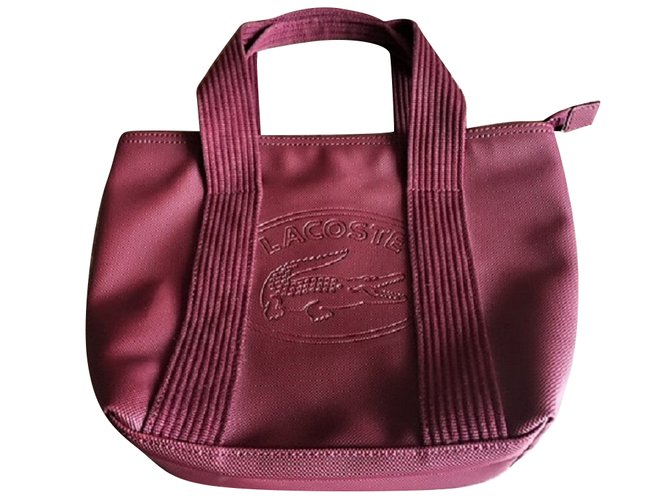 sac lacoste femme bordeau