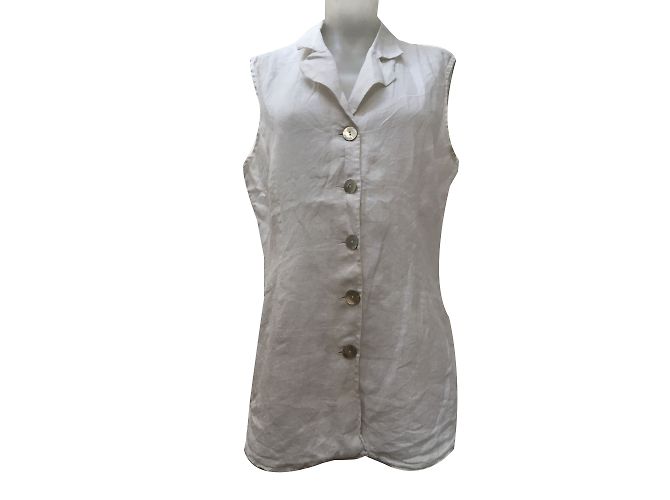 Gerard Darel Bluse aus Leinen in Weiß