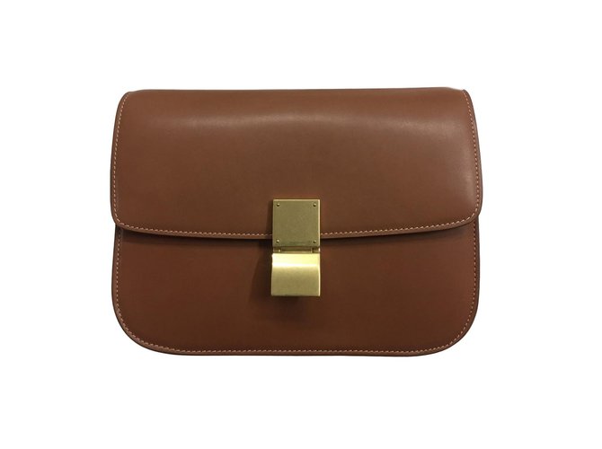 Céline Classic Box Brown Leather  ref.77472