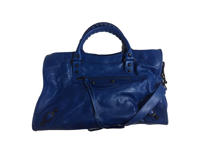 Balenciaga Handtaschen Blau Leder  ref.77473