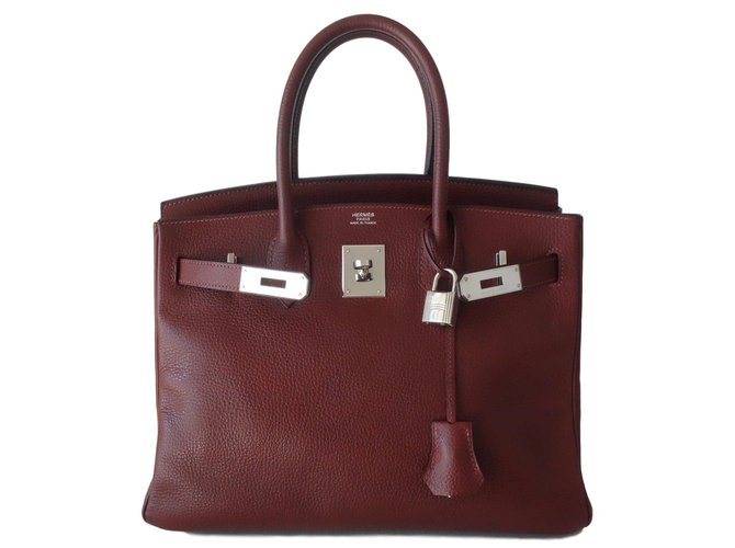 Birkin Hermès Handbags Prune Leather  ref.77476