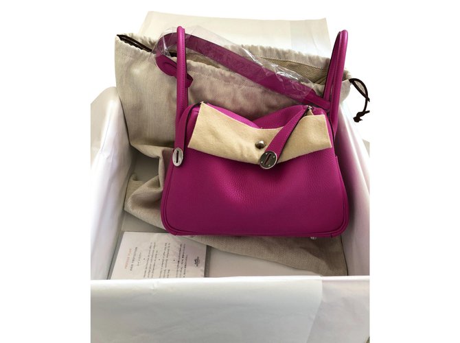 Hermès Lindy 26 Pink Leather  ref.77567