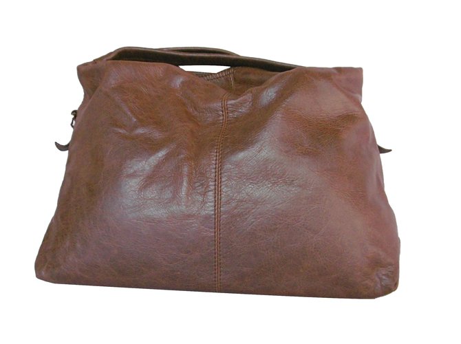 Balenciaga Leather Handbag Brown  ref.77588