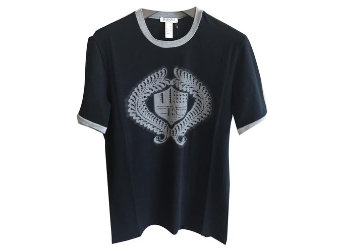 Balmain maglietta Nero Cotone  ref.77595
