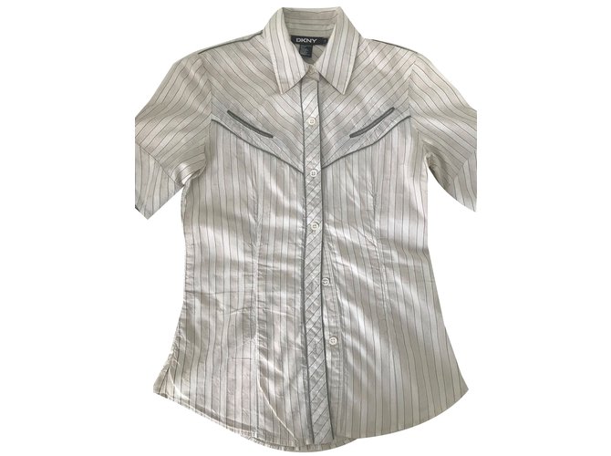 Dkny Tops Coton Beige Gris anthracite  ref.77663
