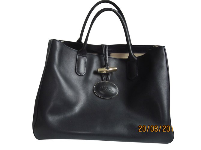 Longchamp Handbags Navy blue Leather  ref.77668