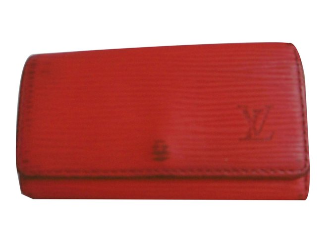 Louis Vuitton Schlüsselhalter Rot Lackleder  ref.77712