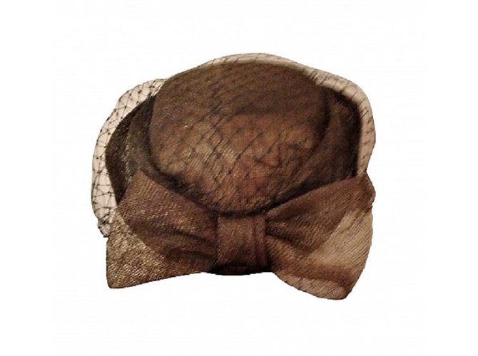 Autre Marque HAT FOR CEREMONY Bronze Green Tulle  ref.77720