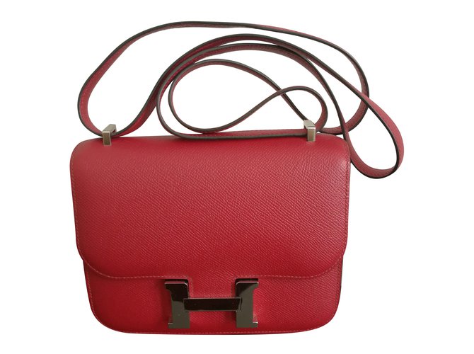 Hermès Constance Mini Dark red Leather  ref.77774