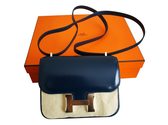 Hermès Constance Mini Navy blue Leather  ref.77775