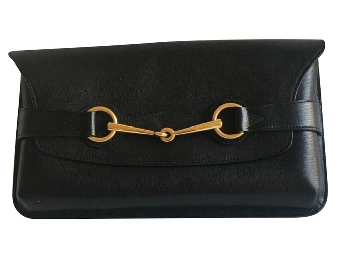 Gucci Clutch bags Black Leather  ref.77777