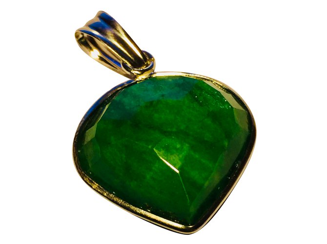 Autre Marque Beautiful real emerald heart (from Brazil) ** period:1960/70** Green Silver  ref.77785