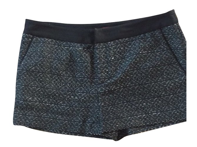 Comptoir Des Cotonniers Pantalones cortos Negro Azul Gris Algodón Poliéster  ref.77790