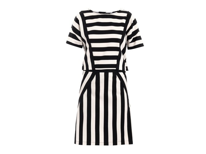 Marc by Marc Jacobs Dresses Black White Polyester  ref.77844