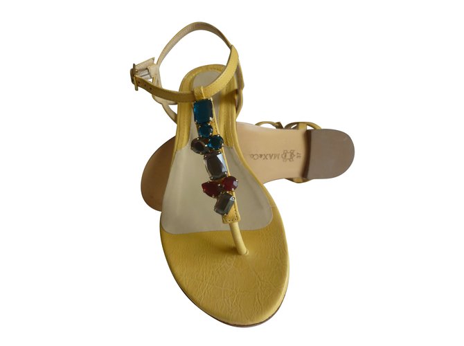 Max & Co Genuine leather sandals Yellow  ref.77883