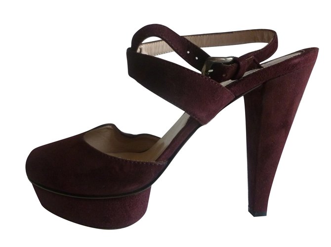 Max & Co suede leathe heels Prune  ref.77886