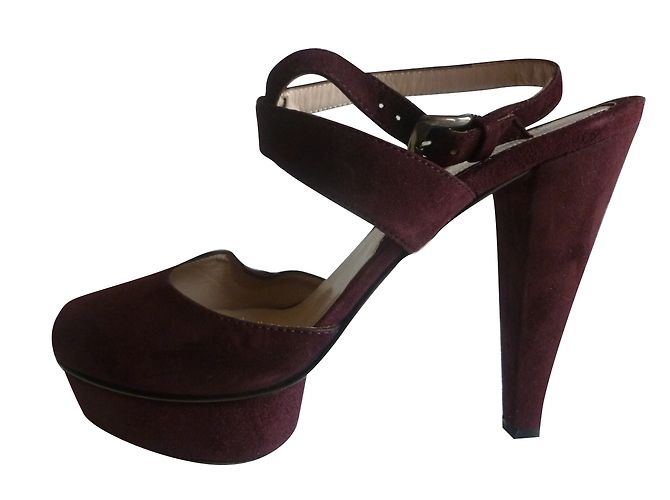 Max & Co Suede High Heel Sandals Prune