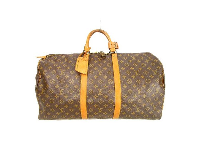 Louis Vuitton keepall 55 Brown Leather  ref.77896