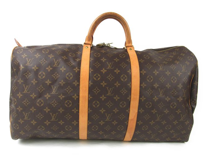 Louis Vuitton keepall 60 Brown Leather  ref.77898