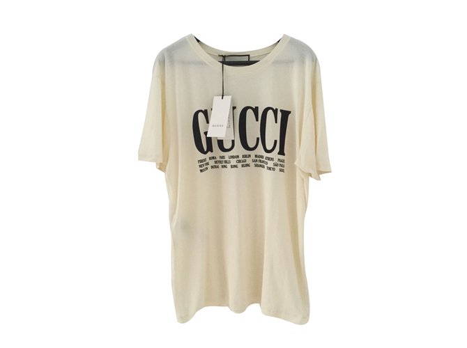 Gucci Top Bianco sporco Cotone  ref.77977