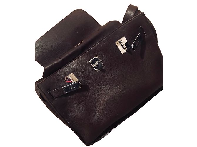 Borsa a tracolla Hermès in pelle Taurillon Clemence marrone